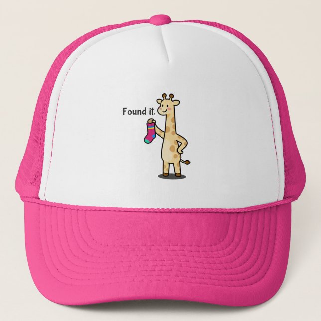 Funny Giraffe Mom Skills Sarcastic Trucker Hat (Front)