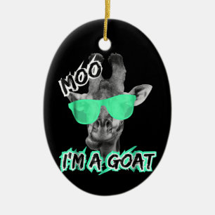 Funny Giraffe Moo Im A Goat Cute Zoo Animal Gift Ceramic Ornament