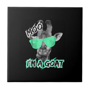 Funny Giraffe Moo Im A Goat Cute Zoo Animal Gift Ceramic Tile