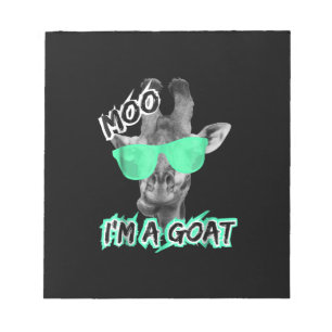 Funny Giraffe Moo Im A Goat Cute Zoo Animal Gift Notepad