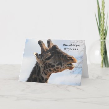 Funny Giraffe Old Age Birthday Card by PicturesByDesign at Zazzle