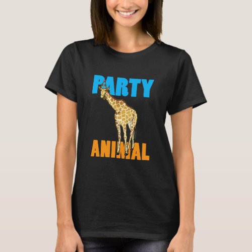 Funny Giraffe Party Animal Pun Meme T_Shirt