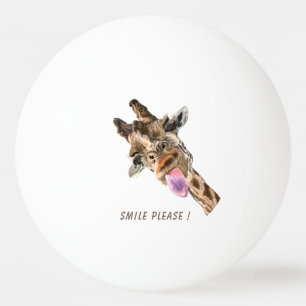 Funny Giraffe Ping Pong Ball Smile - Custom Text