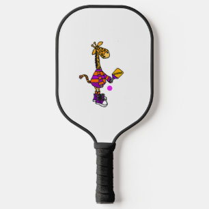 Funny Giraffe Playing Pickleball  Paddle