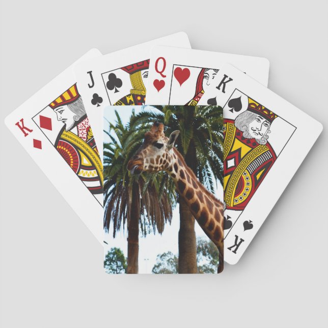 Funny Giraffe Poking Out Tongue, Poker Cards (Back)