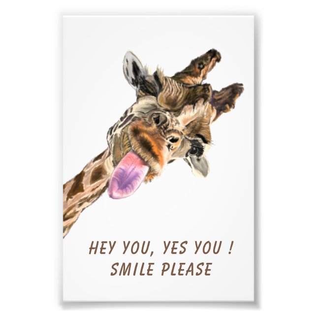 Funny Giraffe Poster Custom Text (Front)