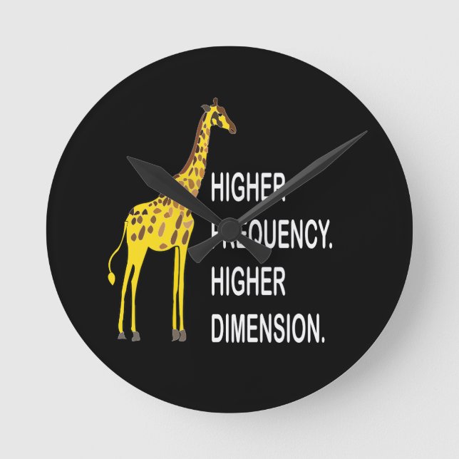 Funny Giraffe Pun Round Clock (Front)