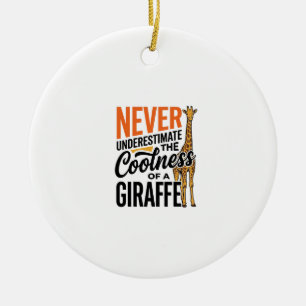 Funny Giraffe Quote Vintage Vector T-Shirt Design_ Ceramic Ornament