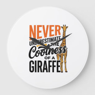 Funny Giraffe Quote Vintage Vector T-Shirt Design_ Large Clock