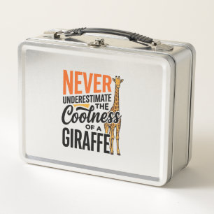 Funny Giraffe Quote Vintage Vector T-Shirt Design_ Metal Lunch Box
