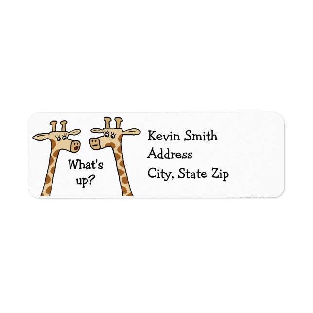 Funny Giraffe Return Address Labels (Front)