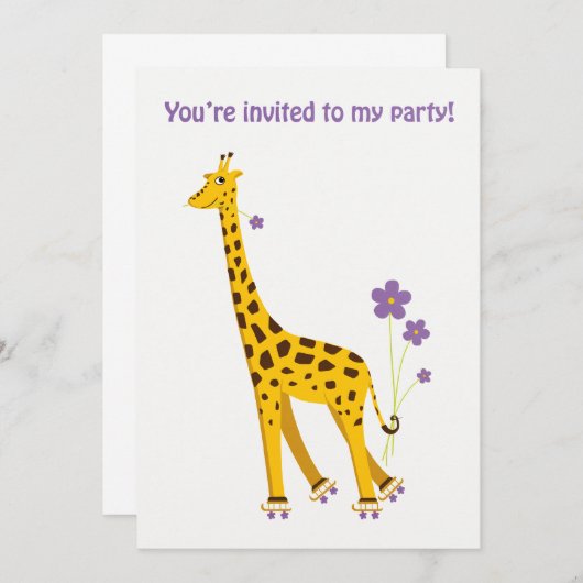 Funny Giraffe Rollerskating (Front/Back)