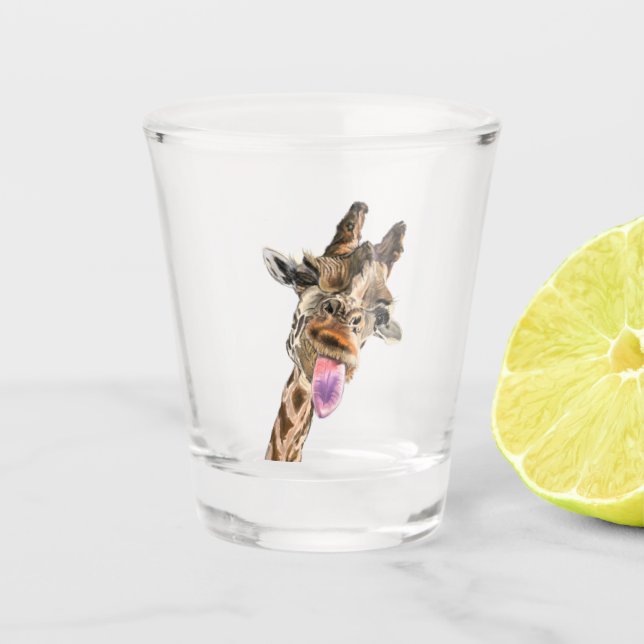 Funny Giraffe Shot Glass (Front)