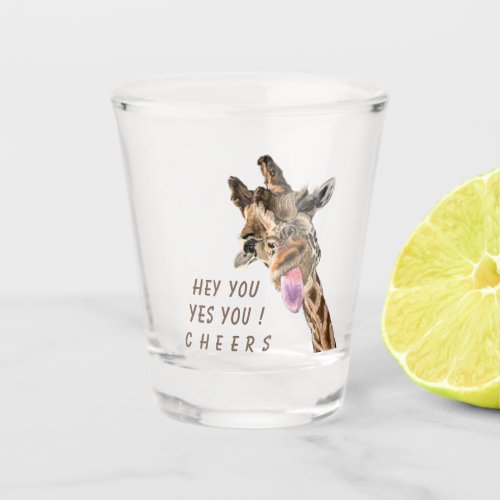 Funny Giraffe Shot Glass Cheers _ Custom Text