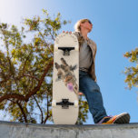 Funny Giraffe Skateboard Smile - Custom Text<br><div class="desc">Funny Skateboarda with Giraffe Tongue Out and Playful Wink - Smile Animal Cartoon Drawing Skateboard - or Choose / Add Your Unique Text / Font / Color - Make Your Special Gift - Resize and move or remove and add elements / image with customization tool ! - Drawing and Design...</div>