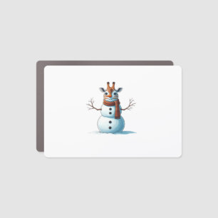 Funny Giraffe Snowman Scarf Christmas Womens Mens  Car Magnet