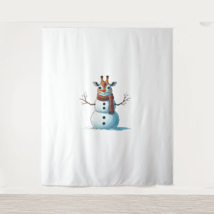 Funny Giraffe Snowman Scarf Christmas Womens Mens  Tapestry