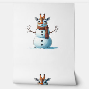 Funny Giraffe Snowman Scarf Christmas Womens Mens Wallpaper