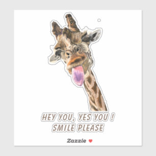 Funny Giraffe Stickers - Your Text