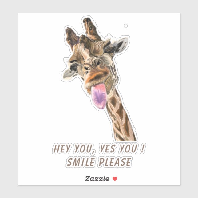 Funny Giraffe Stickers - Your Text (Sheet)