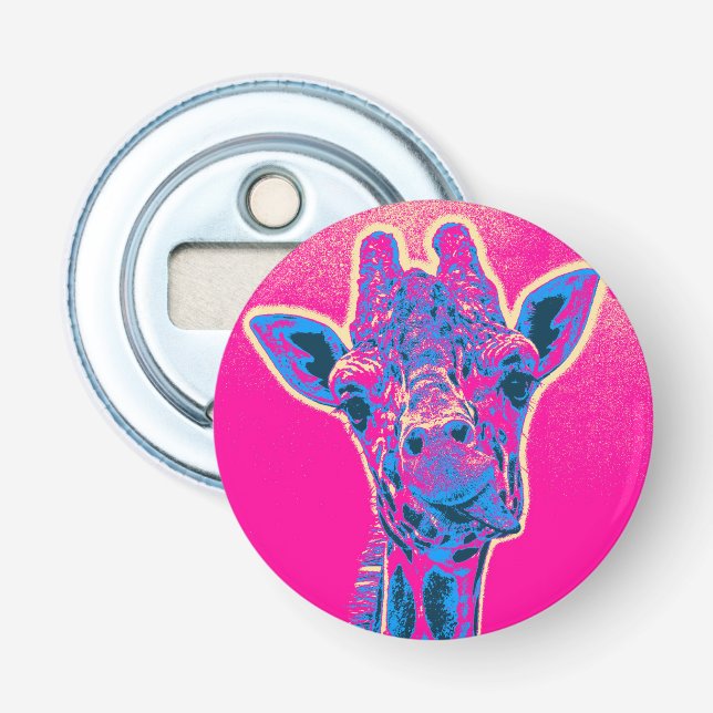 Funny Giraffe Sticking out his Tongue Bottle Opener (Front)