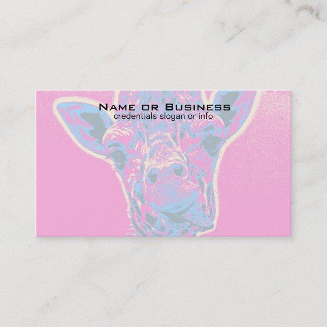 Funny Giraffe Sticking out his Tongue Business Card (Front)