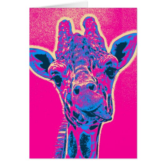 Funny Giraffe Sticking out his Tongue Cards (Front)