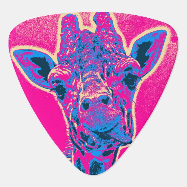 Funny Giraffe Sticking out his Tongue Guitar Pick (Front)