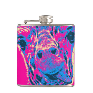 Funny Giraffe Sticking out his Tongue Hip Flask