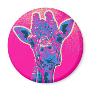 Funny Giraffe Sticking out his Tongue Magnet