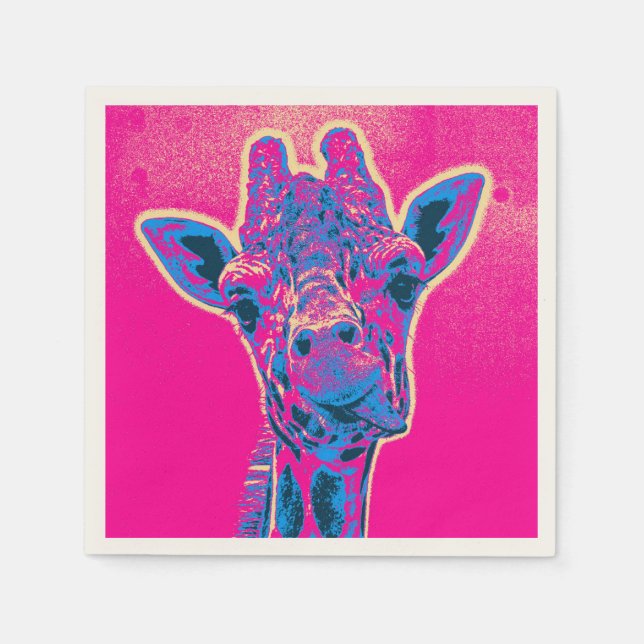 Funny Giraffe Sticking out his Tongue Napkins (Front)