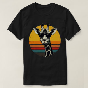 Funny Giraffe Sunglasses Vintage African Animal T-Shirt