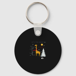 Funny Giraffe The Most Wonderful Time Christmas T- Keychain