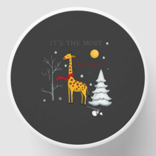 Funny Giraffe The Most Wonderful Time Christmas T- Mini Candle Favors