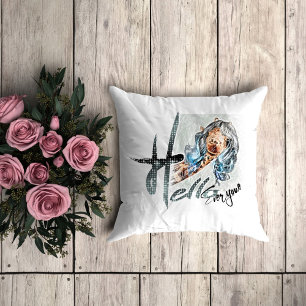 Funny giraffe Throw Pillow