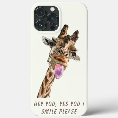 Funny Giraffe Tongue Out and Playful Wink _ Fun iPhone 13 Pro Max Case