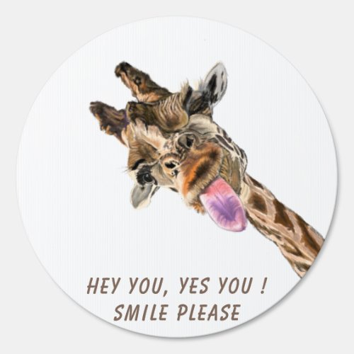 Funny Giraffe Tongue Out and Playful Wink _ Smile  Sign