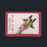 Funny Giraffe Tongue Out and Playful Wink - Smile  Trifold Wallet<br><div class="desc">Funny Giraffe Tongue Out and Playful Wink Cartoon Drawing Animal Smile - Choose / Add Your Unique Text / Font / Color - Make Your Special Gift - Resize and move or remove and add elements / image with customization tool ! - Drawing and Design by MIGNED. You can also...</div>