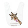 Funny Giraffe Tongue Out Playful Baby Bib Smile