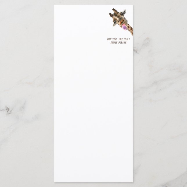 Funny Giraffe Tongue Out Playful Menu Smile  (Front)