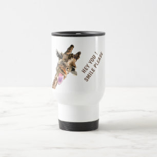 Funny Giraffe Travel Mug with Catchy Text