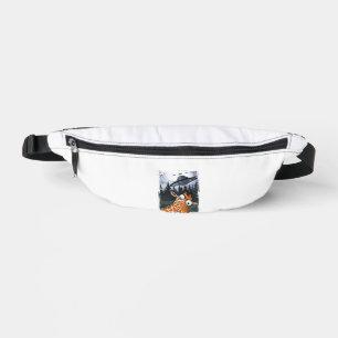 Funny Giraffe UFO Zoo Animal Weird Meme Graphic _ Fanny Pack