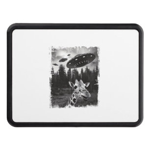 Funny Giraffe UFO Zoo Animal Weird Meme Graphic Hitch Cover