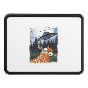 Funny Giraffe UFO Zoo Animal Weird Meme Graphic  _ Hitch Cover