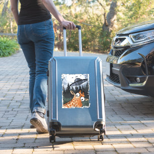 Funny Giraffe UFO Zoo Animal Weird Meme Graphic  _ Sticker