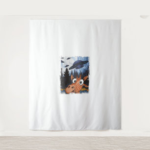 Funny Giraffe UFO Zoo Animal Weird Meme Graphic Tapestry