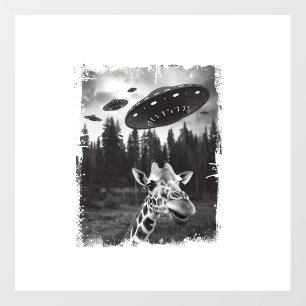 Funny Giraffe UFO Zoo Animal Weird Meme Graphic   Wall Decal