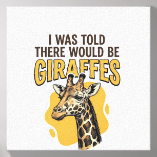 Funny Giraffe Vintage Engraving Shirt Design_1 Canvas Photo Tile