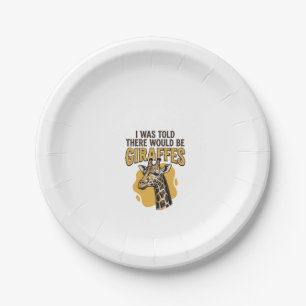 Funny Giraffe Vintage Engraving Shirt Design_1 Paper Plates