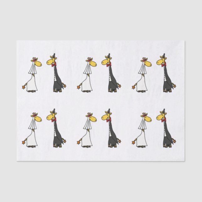 Funny Giraffe Wedding Tissue Paper (Front)